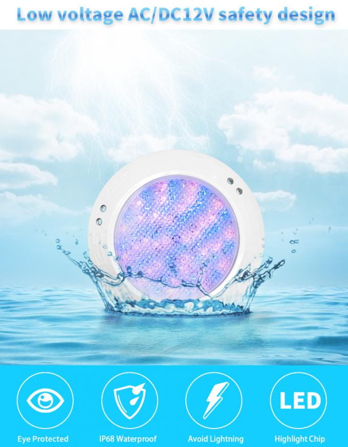 Anti UV 6W 10W Spa Pool Lights , 150MM Surface Mount LED Pool Light 4