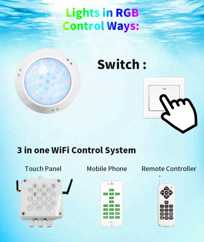 Anti UV 6W 10W Spa Pool Lights , 150MM Surface Mount LED Pool Light 3