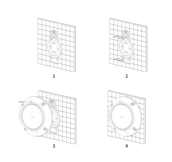 Practical 12V Recessed Underwater Light , Resin Filled Swimming Pool LED Lights 7