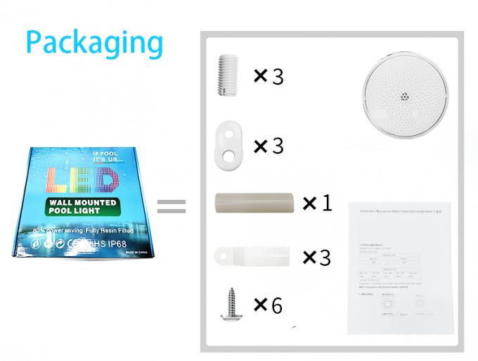 Flat Slim PAR56 LED Pool Bulb Light Resin Filled 18W 35W RGB White Color 6