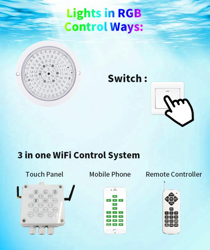 Resin Filled 120MM Concrete Pool Light Inground 6W 10W Switch WiFi Control 3