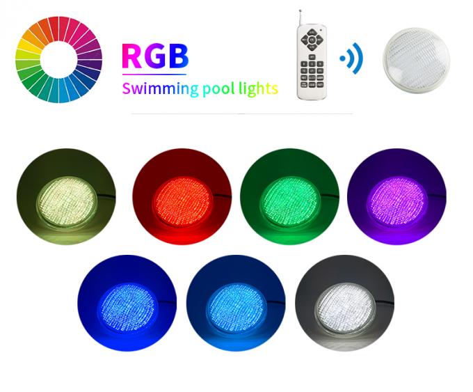 PAR56 Plastic Recessed LED Pool Light 18W 12V Remote Control 1