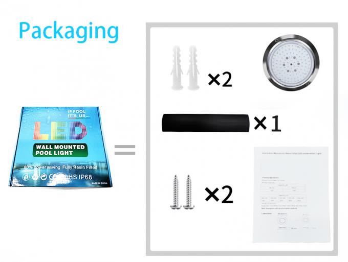 Waterproof 12 Volt Wall Mounted LED Pool Light 120MM SS316L Material 5