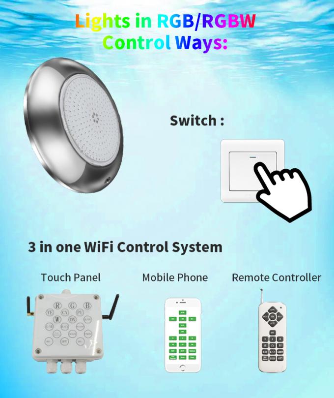 Slim SMD2835 Wall Mounted LED Pool Light 210MM Switch WiFi Control 2