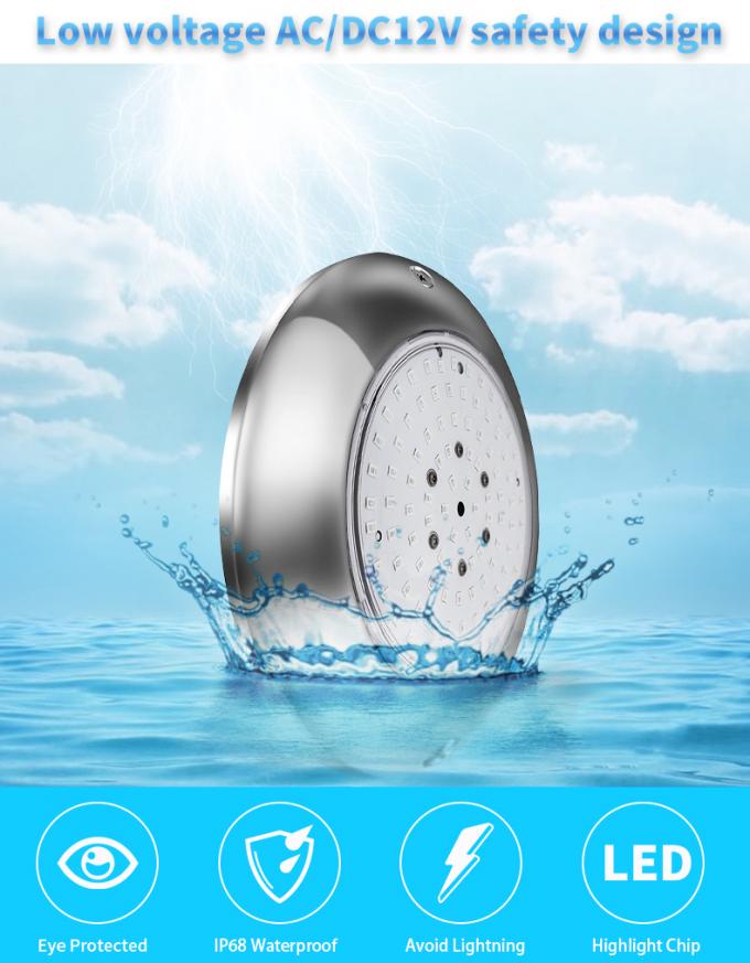 3000K 6000K Concrete Pool Light 316LSS Multicolor Mobile Phone Control 4