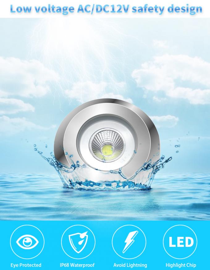 10W IP68 Underwater LED Pool Lights Stainless Steel Anti Corrosion 5